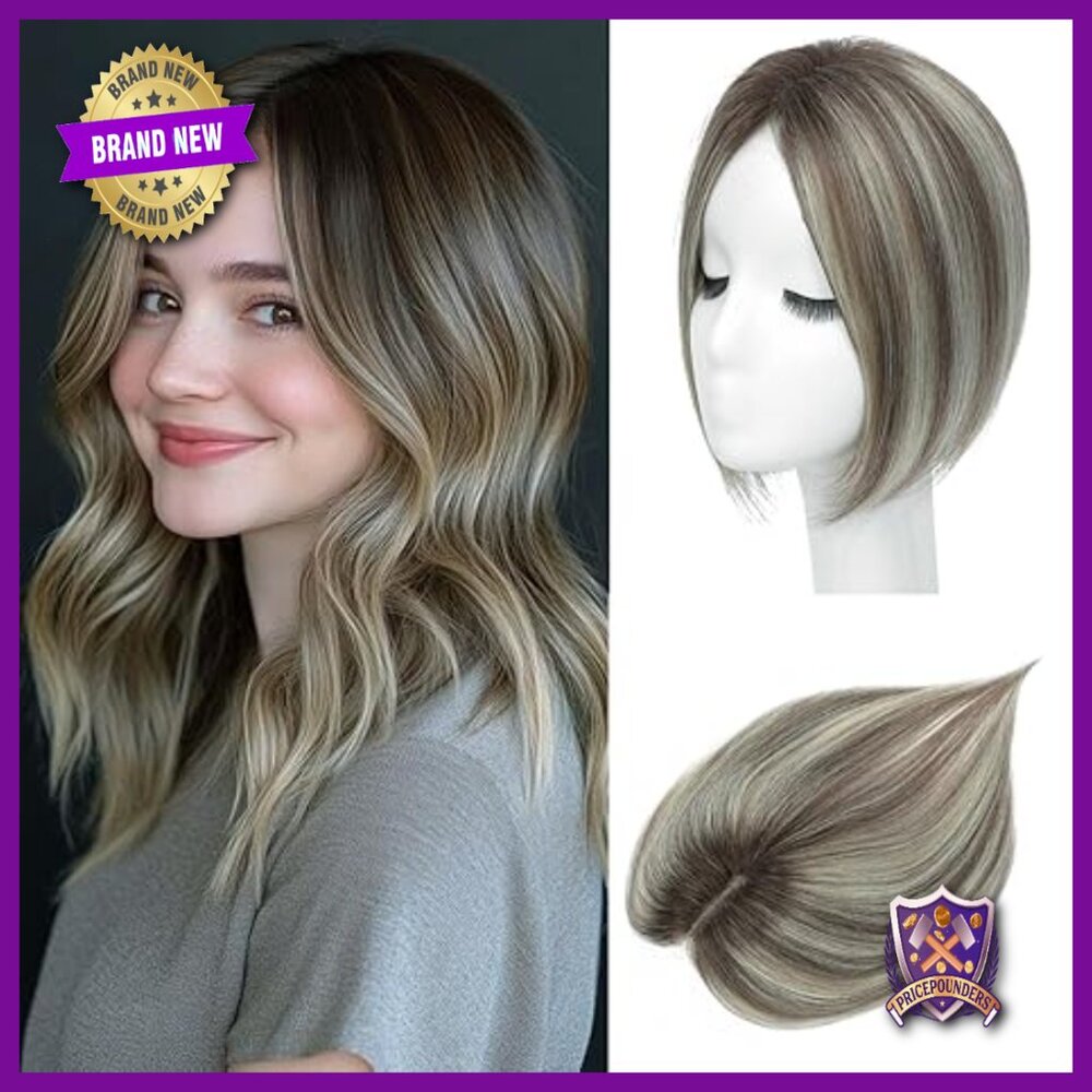 Human Hair Topper Swiss Lace Base 360 Coverage No Bangs Hair Loss Solution